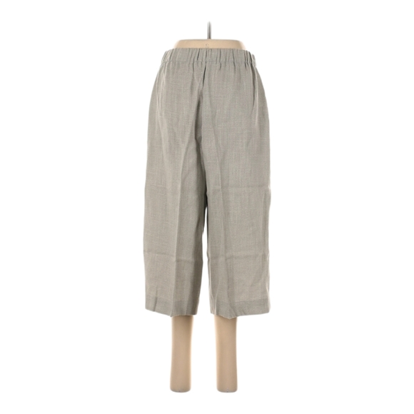 Karen Kane Cropped Pants Size M Lightweight Gray Elastic Waist High Rise Pockets - Picture 2 of 10